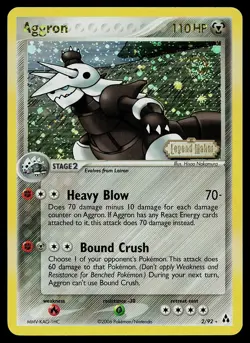 Pokemon Card - Aggron Legend Maker 2/92 Holo Reverse Holo Rare Stamped - Image 1