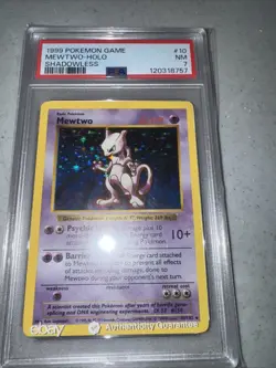 1999 Pokemon Base Set Shadowless Mewtwo Holo #10 PSA 7 – Vintage WOTC Card - Image 1
