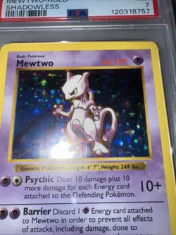 1999 Pokemon Base Set Shadowless Mewtwo Holo #10 PSA 7 – Vintage WOTC Card - Image 2