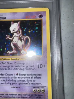 1999 Pokemon Base Set Shadowless Mewtwo Holo #10 PSA 7 – Vintage WOTC Card - Image 3