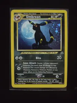 Umbreon 13/75 Neo Discovery Holo Rare Pokemon Card Inked - Image 1