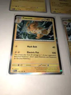 Lot Of 7 Pawmi Pawmo and Pawmot Pokemon Cards - Image 2