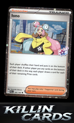 Iono - 185/193 (Cosmo Foil) 185/193 Pokemon Promo Miscellaneous Cards & Products - Image 1