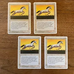 4x Pearled Unicorn NM+ NEVER PLAYED MTG Fourth 4th Ed. Magic x4 FAST SHIPPING - Image 1