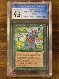 MTG✨NATURE’S LORE✨Ice Age CGC 9.5 GEM MINT UNCOMMON Sorcery 1995 POP 1 ! - Image 1