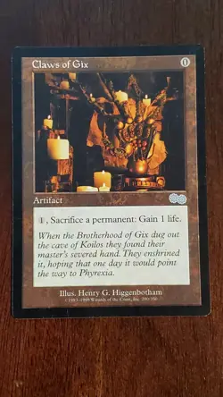 Claws of Gix Urza's Saga EX/LP #290 MTG Magic the Gathering Uncommon Artifact - Image 1