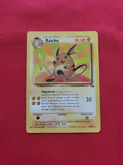 Pokemon: Raichu #29/62 Fossil Non Holo Rare 1999 WOTC Vintage - MP - I28 - Image 1