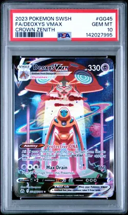7995 Deoxys VMAX 2023 Pokemon Sword & Shield Crown Zenith #GG45 Galarian PSA 10 - Image 1