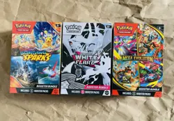 Lot Of 3 Pokemon Booster Bundles! Mega Evolution/Surging Sparks⚡White Flare 🔥 - Image 1