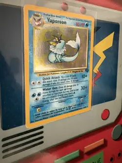 Pokemon Vaporeon 12/64 Jungle Holo Rare 80 HP Card 1999 English - Image 3
