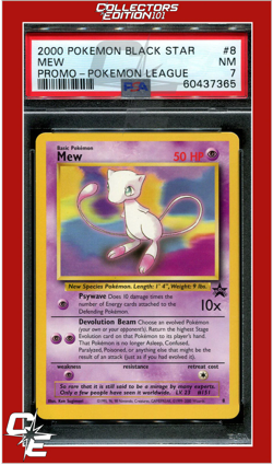 Black Star Promo 8 Mew Pokemon League PSA 7 - Image 1