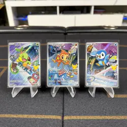 Pokemon First Partner Illustration Rare Turtwig Chimchar Piplup 30th Anniversary - Image 1