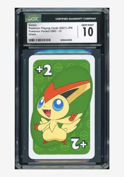 Pokemon CGC 10 GEM MINT Victini Green 2021 Pokemon Pocket Uno Japanese - Image 1