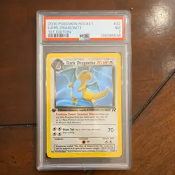 Pokemon Team Rocket Dark Dragonite 1st Edition Non Holo PSA 7 2000 - Image 1