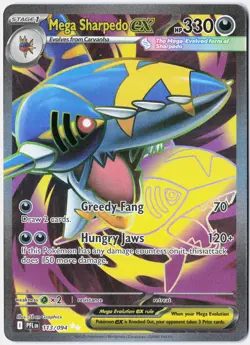 Pokemon Mega Sharpedo ex Holo Ultra Rare ME02: Phantasmal Flames 113/094 NM - Image 1