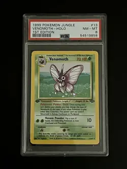 Pokemon Jungle 1st Edition Venomoth-Holo NM PSA 8 - Image 1