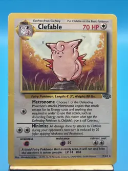 Clefable 17/64 Jungle Unlimited Non Holo Rare 1999 WOTC Pokemon TCG HP - Image 1
