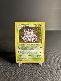 Pokemon TCG Nidoking 11/130 Base Set 2 Holo Rare HP - Image 1