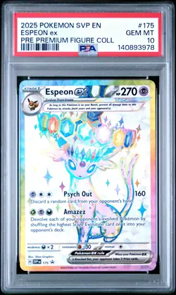 2025 POKEMON SVP EN-SV BLACK STAR PROMO #175 ESPEON EX PSA 10 - Image 1