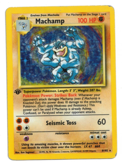 Pokemon Card: Machamp HOLO 8/102 1st Edition Base Set Vintage Rare! PL - Image 1