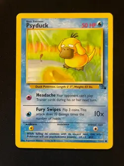 Psyduck 53/62 Common Fossil Pokemon Damaged - Image 2
