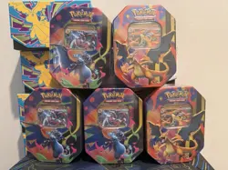 x5 Pokemon Charizard EX & Mega Charizard EX Tins - Image 1