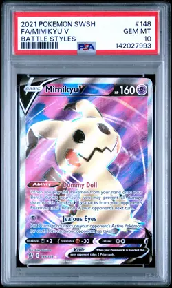 142027993 Mimikyu V 2021 Pokemon Sword & Shield Battle Styles #148/163 PSA 10 - Image 1
