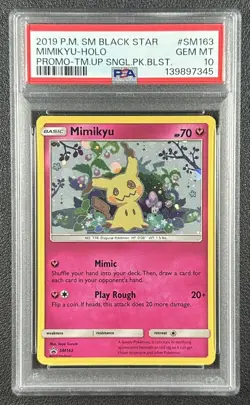 MIMIKYU HOLO PSA 10 2019 POKEMON SM BLACK STAR PROMOS #SM163 TEAM UP BLISTER 345 - Image 1