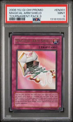 2006 YU-GI-OH! PROMO TP8-TOURNAMENT PACK 8 #EN001 MAGICAL ARM SHIELD PSA 9 - Image 1
