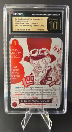 But Ace Here You OP13-019 3rd Anniversary Treasure Event Card CGC PRISTINE 10 - Image 1