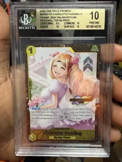 2022-24 One Piece OP03112 Charlotte Pudding Regional Top 64 Prize BGS 10 Pop 3 - Image 1