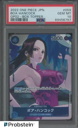 2022 One Piece Japanese OP02 Box Topper #059 Boa Hancock PSA 10 GEM MINT - Image 1