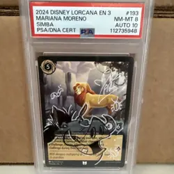 Simba - Rightful King Signed Sketch Auto Mariana Moreno Psa 10 Disney Lorcana - Image 1