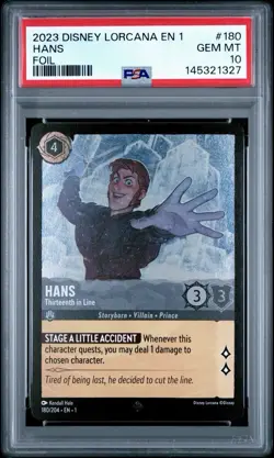 Hans Thirteenth in Line Cold Foil #180 Lorcana The First Chapter TCG PSA 10 - Image 1