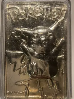 Pokemon Original Packaging 1999 Burger King Pikachu 23K Gold Plated Trading Card - Image 3