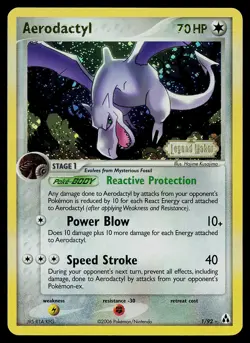 Pokemon Card - Aerodactyl Legend Maker 1/92 Holo Reverse Holo Rare Stamped - Image 1