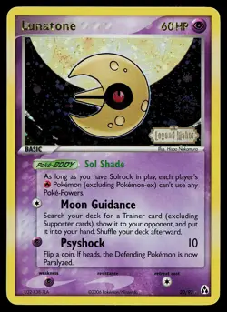 Pokemon Card - Lunatone Legend Maker 20/92 Reverse Holo Rare Stamped - Image 1