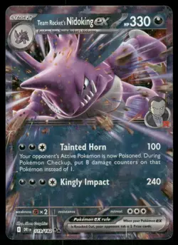 Team Rocket's Nidoking Ex 119/182 Double Rare Holo Pokemon TCG trading card - Image 1