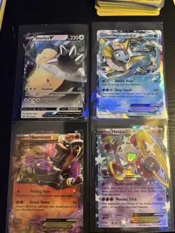 Pokemon TCG Snorlax V Vaporeon EX Houndoom EX Hoopa EX Basic Holo Card Lot (4) - Image 1