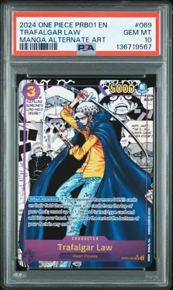 2024 ONE PIECE PRB01-PREM BOOSTER -ONE PIECE CARD THE BEST- TRAFALGAR LAW PSA 10 - Image 1