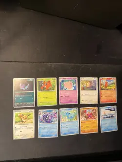 Pokemon 151 10 Card Lot All COMMONS AND UNCOMMONS NO HOLOS SCARLET & Violet S&V - Image 1