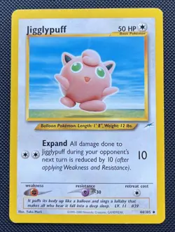 Pokemon TCG Jigglypuff Neo Destiny 44/105 Regular Unlimited Card - Image 1