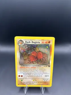 Pokemon Dark Dugtrio TCG Holo Card 6/82 Rocket Rare Unlimited SWIRL - DMG - Image 2