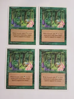 MTG Playset 4x Wild Growth (4th Edition/Green/C) - BGM - Image 1