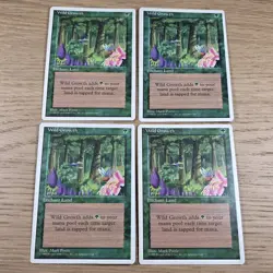4x Wild Growth - LP - Fourth (4th) Edition - MTG - Image 1