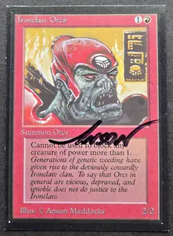 SIGNED MtG Magic Maddocks _ Beta CE _ Artist Proof _ IRONCLAW ORCS _ Glued 1/50! - Image 2