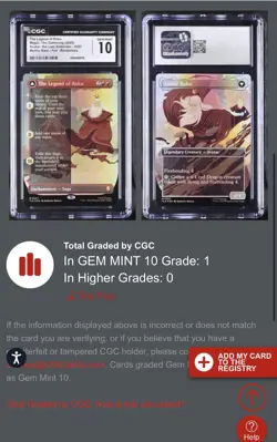 MTG - Avatar The Legend Of Roku/Avatar Roku Mythic Borderless Foil CGC 10 Pop 1 - Image 2