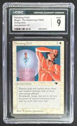 9010 Damping Field 1994 Magic: The Gathering Antiquities CGC 9 - Image 1
