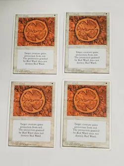 MTG Playset 4x Red Ward (4th Edition/White/U) - BGM - Image 1