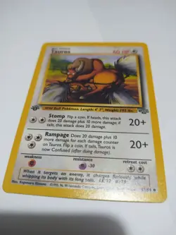 Mint New 1st Ed Tauros Non-Holo WOTC Pokemon Card 47/64 Jungle Set - Image 1